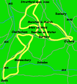 cotswolds tours map