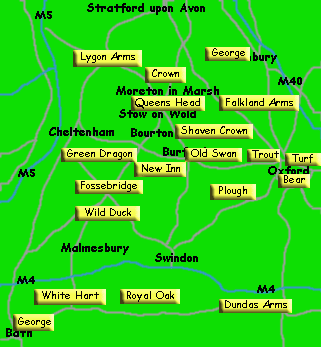 cotswolds pubs map